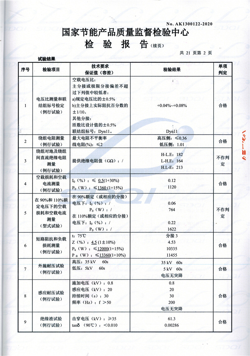 高低压试验报告-S11-1250尉犁尉犁尉犁油浸式变压器-2.jpg